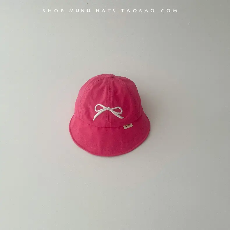 Baby's Pink & Blue Bow Cap Sunshade Hat for Girls — feature 17