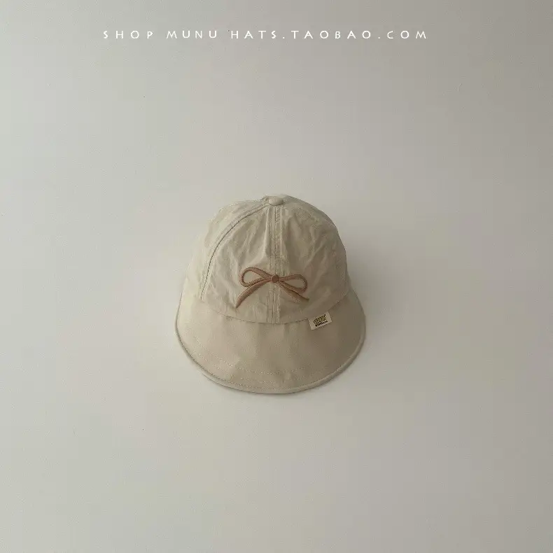 Baby's Pink & Blue Bow Cap Sunshade Hat for Girls — feature 19