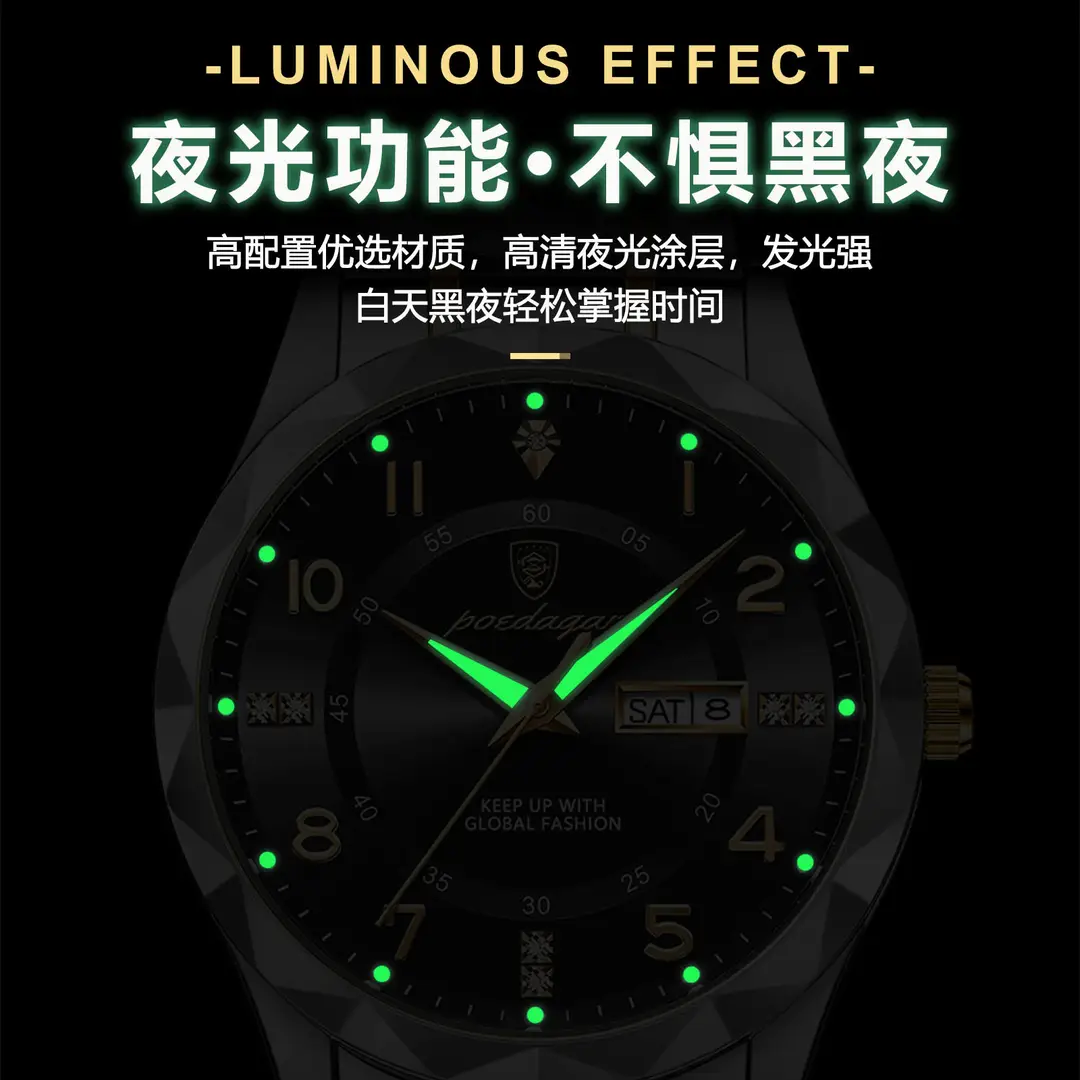 Swiss brand new men's watch luxury waterproof luminous quartz watch live foreign trade explosions a generation of hair