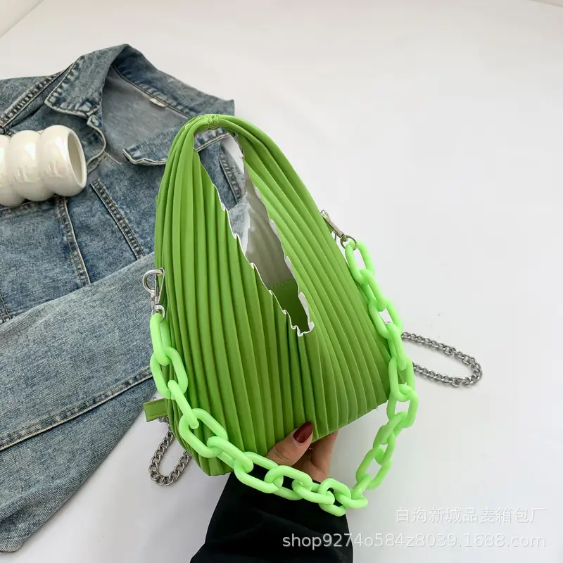 Green Chain Strap Shoulder Bag for Women 2026 - Image 5