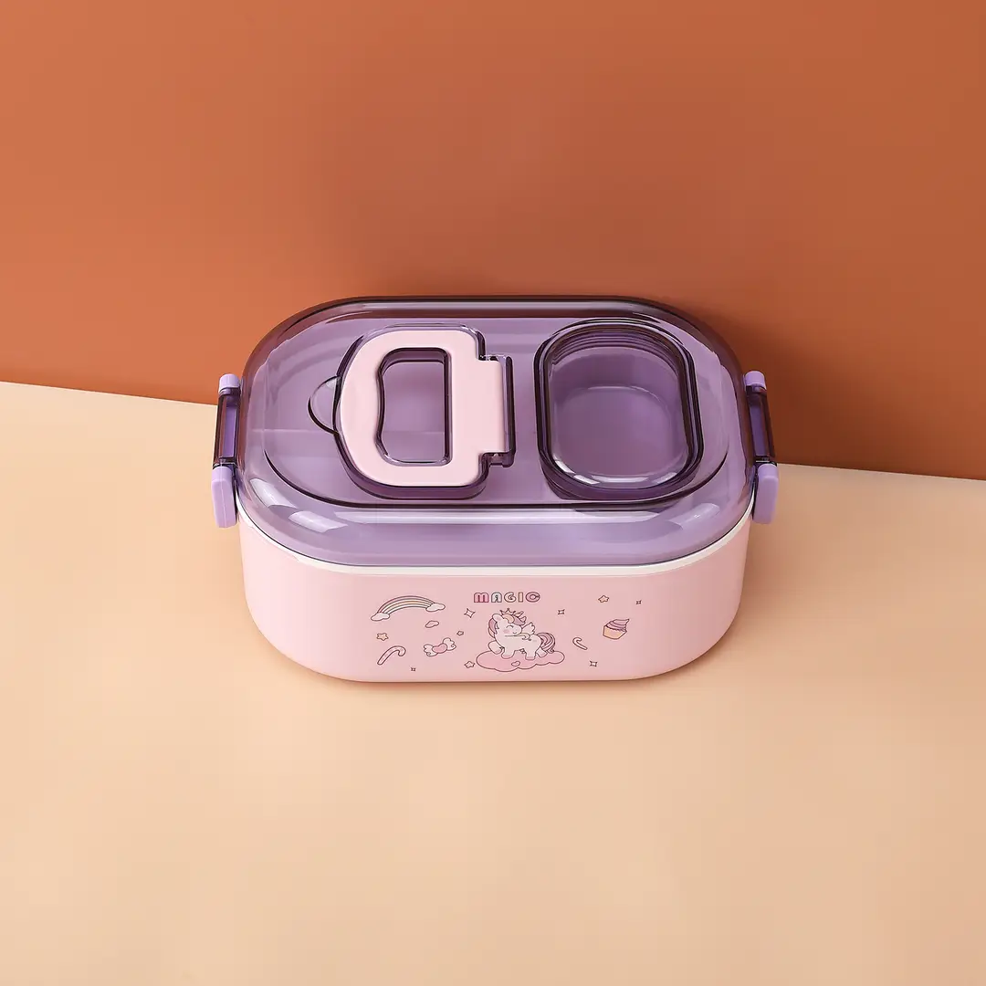 New Cute Cartoon Student 304 Stainless Steel Dinner Plate with Spoon School Children Lunch Box Insulated Lunch Box — feature 26