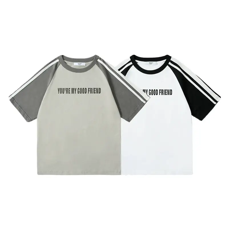 Kids Summer T-Shirt Gray Loose Fit Retro Japanese Style