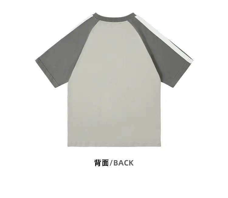 Kids Summer T-Shirt Gray Loose Fit Retro Japanese Style — feature 32