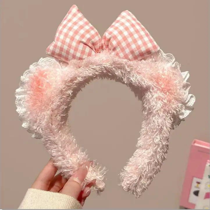 Cute Plush Mouse Face Wash Hair Band for Women