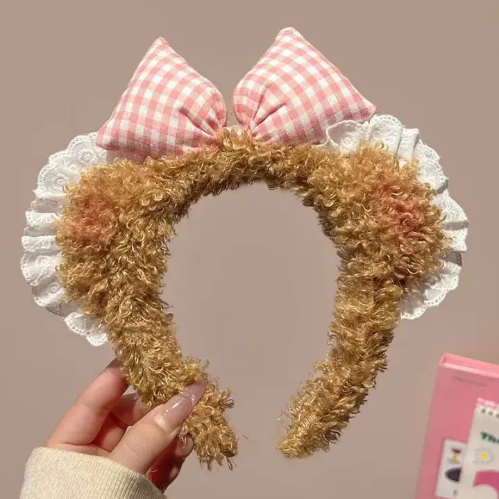 Cute Plush Mouse Face Wash Hair Band for Women