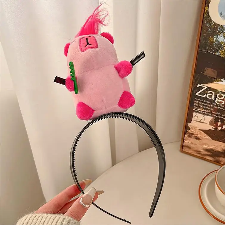 Cute Plush Mouse Face Wash Hair Band for Women