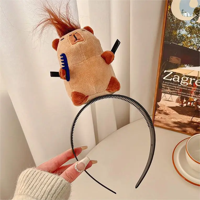 Cute Plush Mouse Face Wash Hair Band for Women