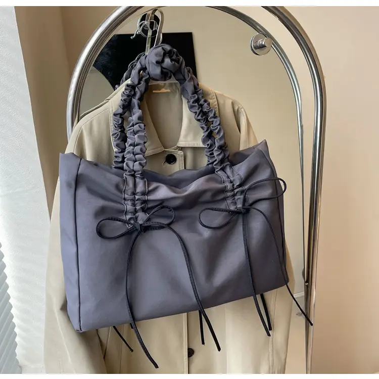 Korean Style Pink Bow Shoulder Tote Bag - Image 11