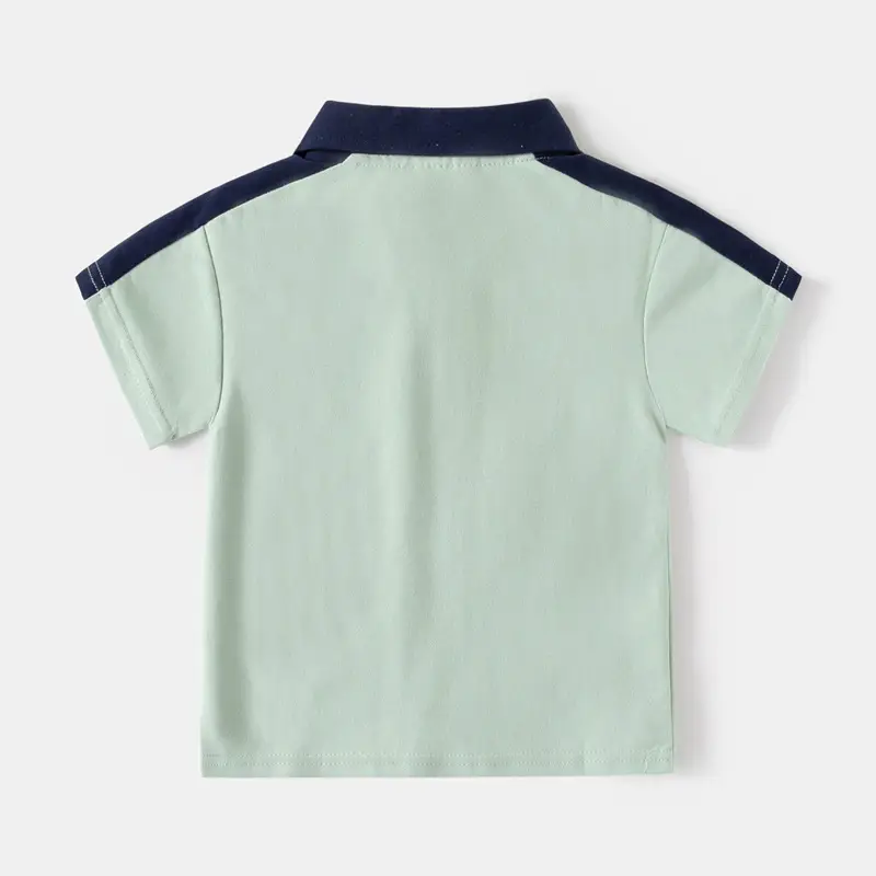 Children's White Polo T-Shirt with Black Trim 2024 - Image 4