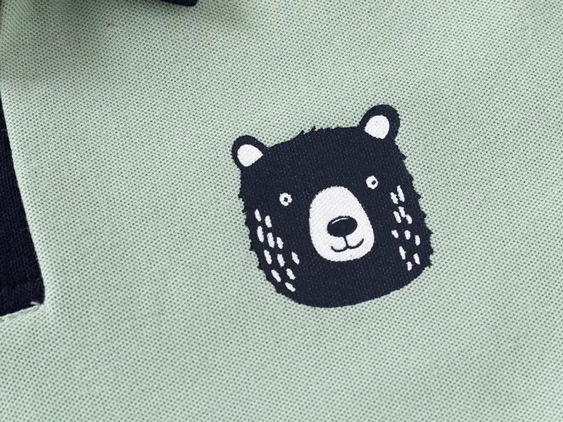 Children's White Polo T-Shirt with Black Trim 2024 — feature 7