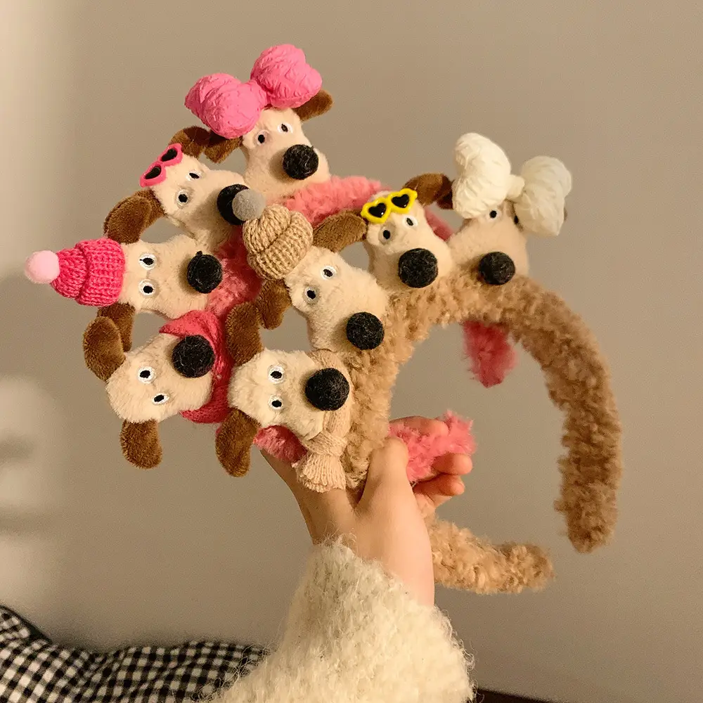 Plush Puppy Hair Band for Women Winter Warm Accessories - Image 7