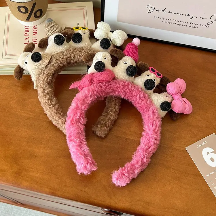 Plush Puppy Hair Band for Women Winter Warm Accessories - Image 8