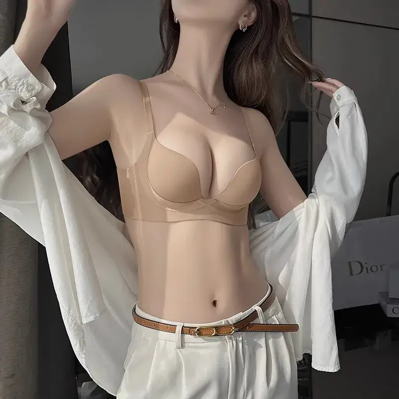 Black Traceless Parammary Bra Set for Women Small - Image 13