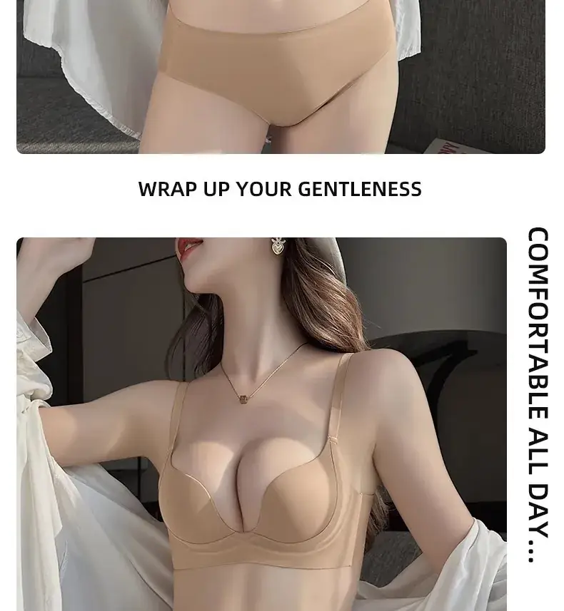 Black Traceless Parammary Bra Set for Women Small — feature 28