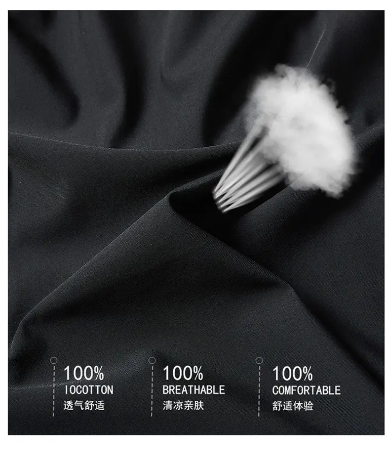 Men Ice Silk Casual Pants Black High-Elastic Quick Dry — feature 6
