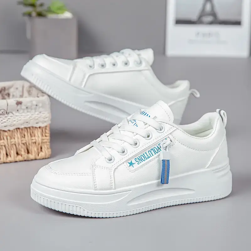 Women White Casual Sneakers with Thick Sole 2025 - Image 5