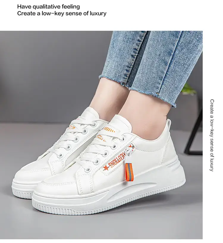 Women White Casual Sneakers with Thick Sole 2025 — feature 16