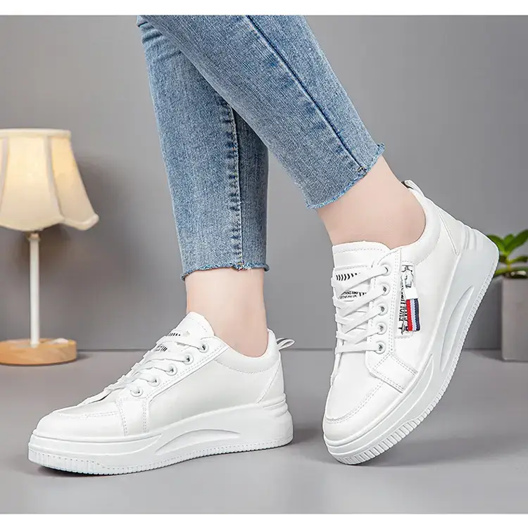 Women White Casual Sneakers with Thick Sole 2025 — feature 17
