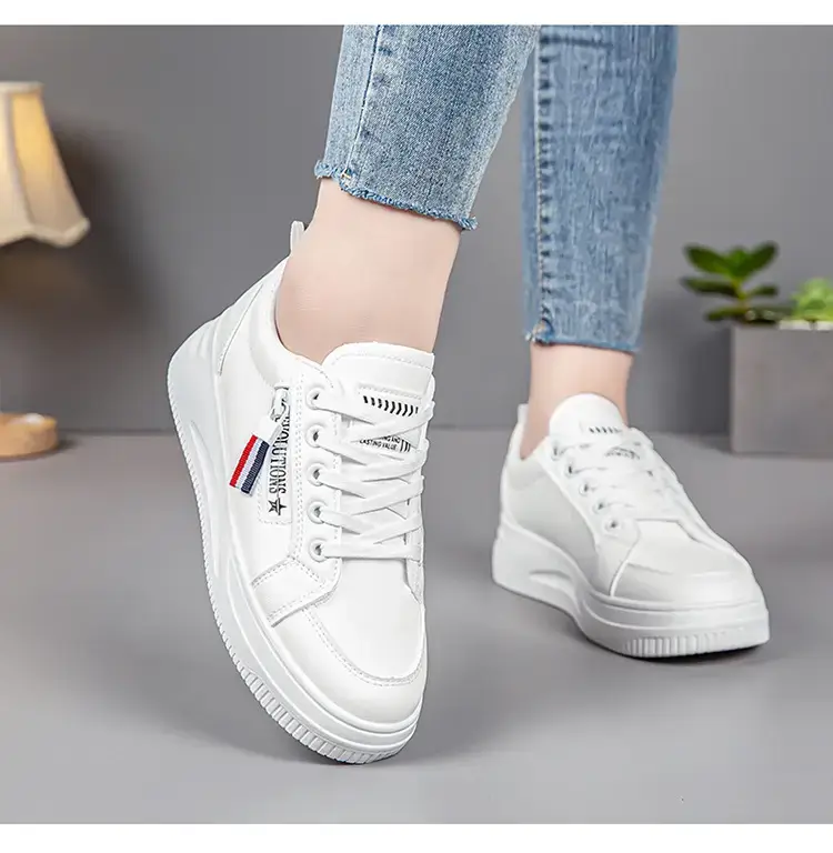 Women White Casual Sneakers with Thick Sole 2025 — feature 18