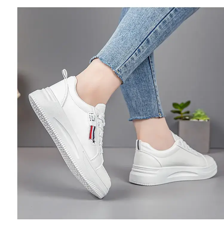 Women White Casual Sneakers with Thick Sole 2025 — feature 19