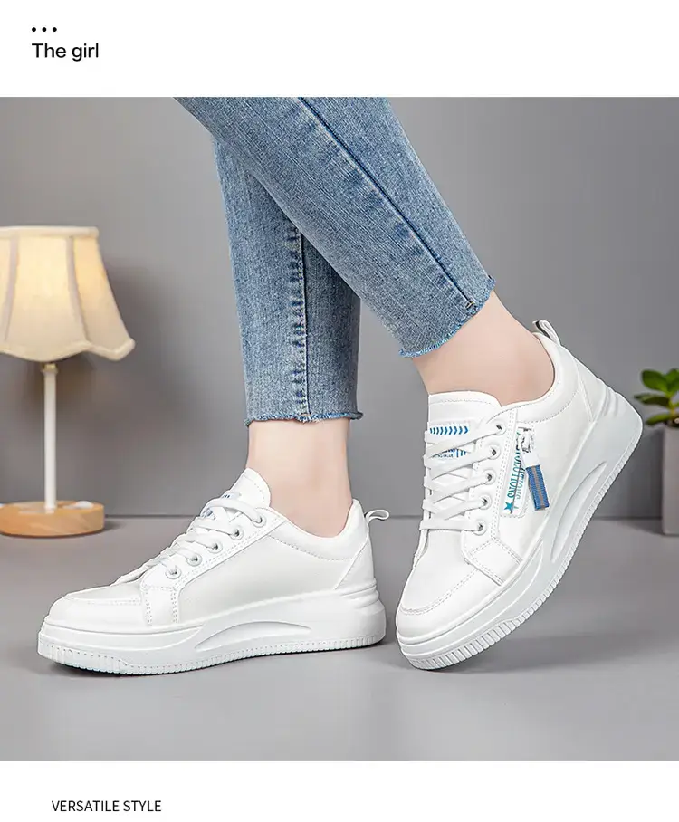 Women White Casual Sneakers with Thick Sole 2025 — feature 21