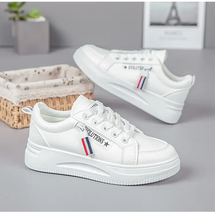 Women White Casual Sneakers with Thick Sole 2025 — feature 24