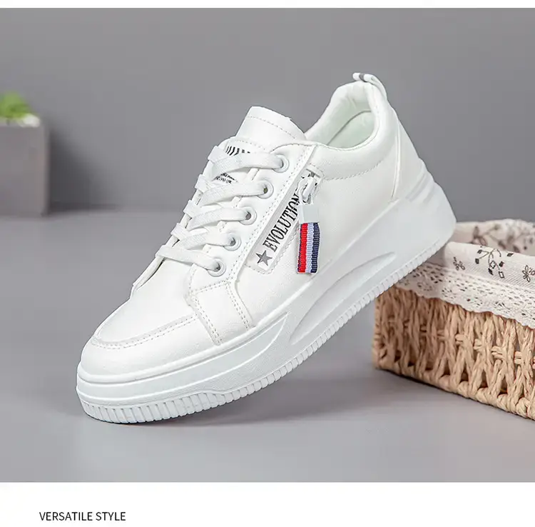 Women White Casual Sneakers with Thick Sole 2025 — feature 25