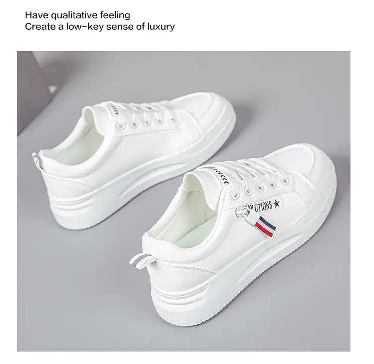 Women White Casual Sneakers with Thick Sole 2025 — feature 26