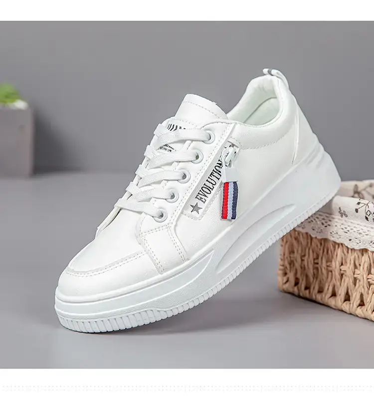 Women White Casual Sneakers with Thick Sole 2025 — feature 6