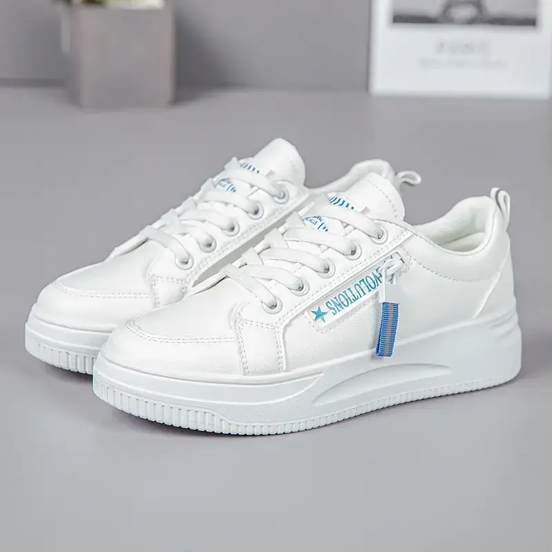 Women White Casual Sneakers with Thick Sole 2025 - Image 2