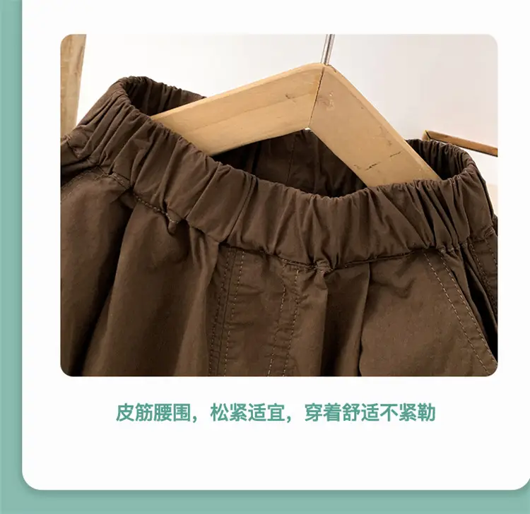 2024 Summer New Boys Suit Brown White Shorts T-Shirt — feature 4