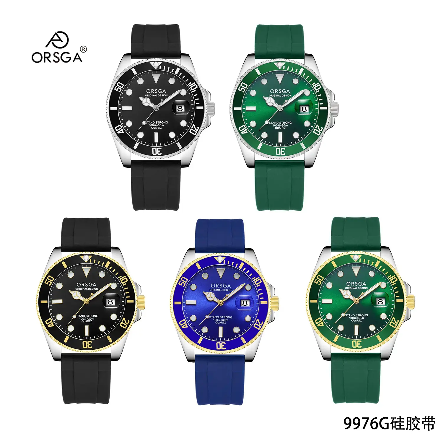 ORSGA Men's Black Dial Water Resistant Watch with Gold Case - Image 11