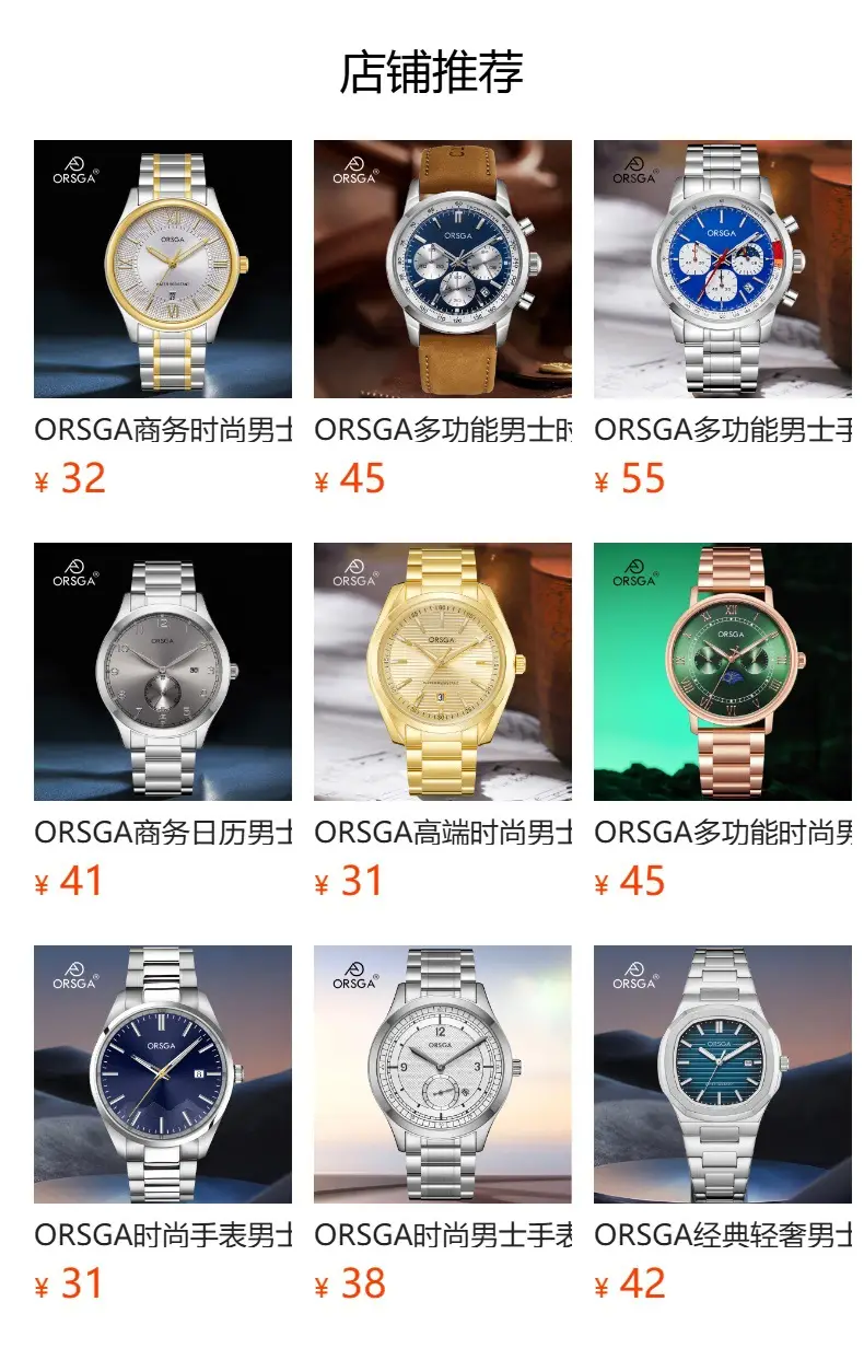 ORSGA Men's Black Dial Water Resistant Watch with Gold Case — feature 19