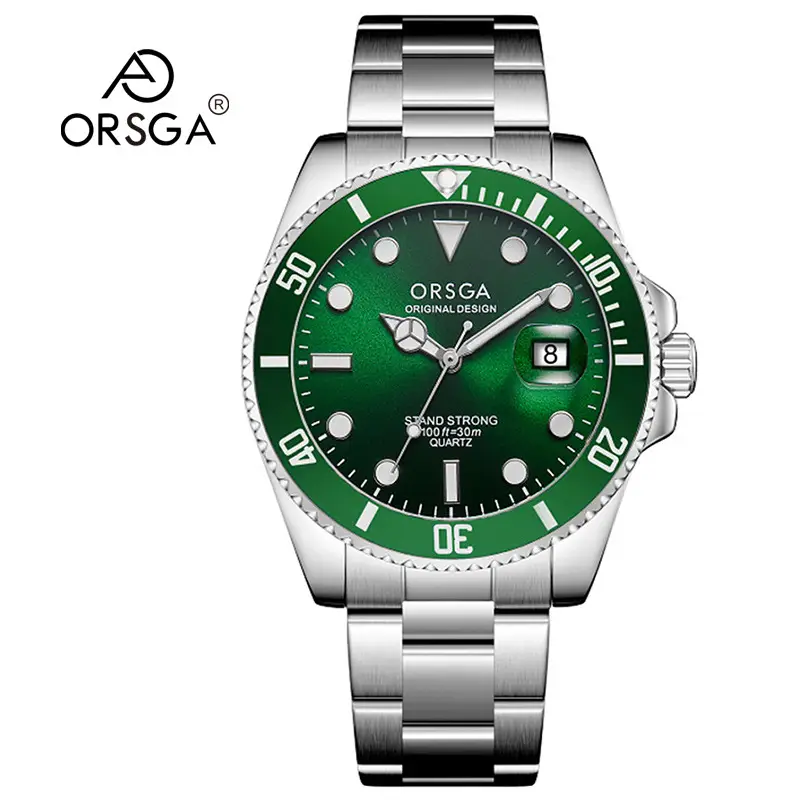 ORSGA Men's Black Dial Water Resistant Watch with Gold Case