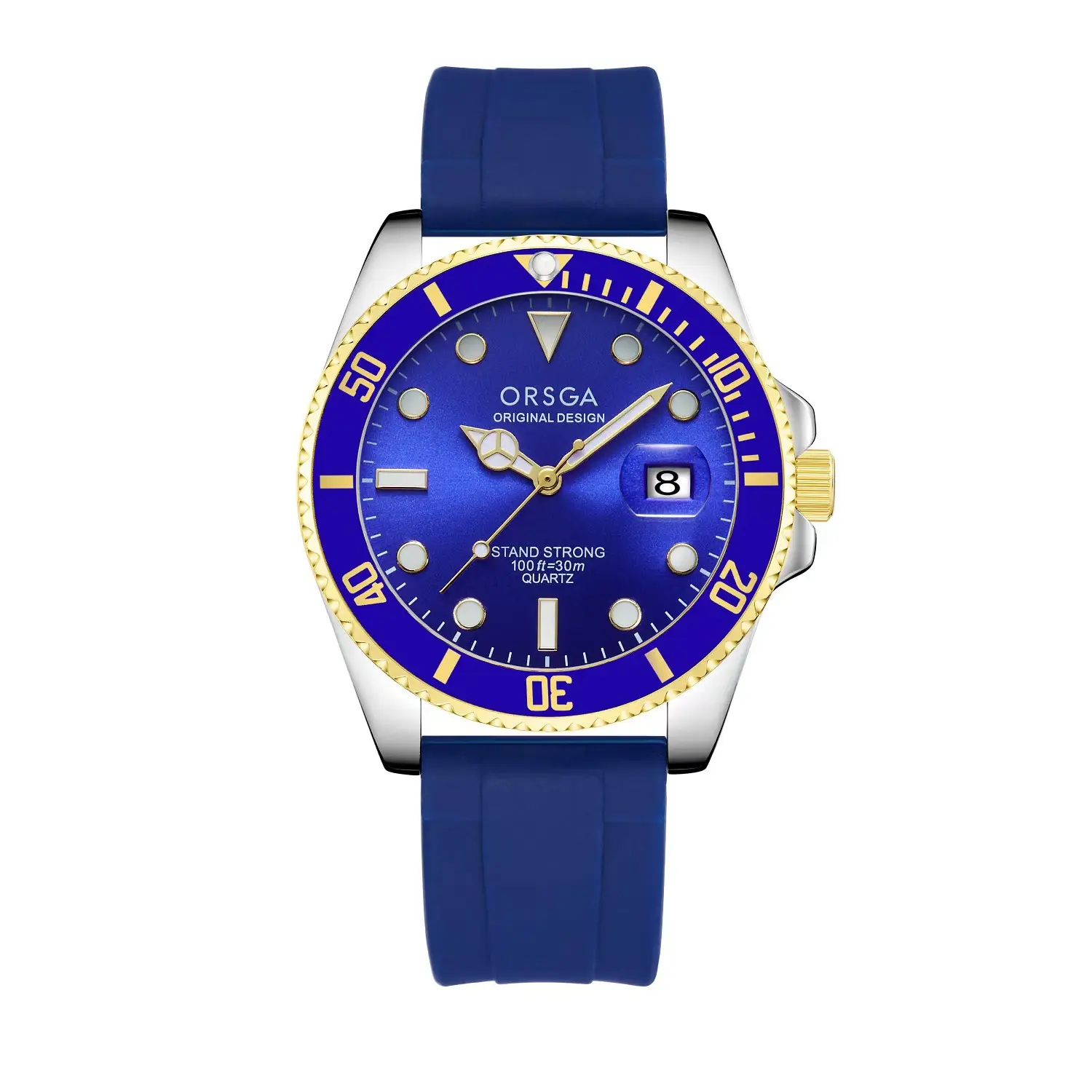 ORSGA Men's Black Dial Water Resistant Watch with Gold Case — feature 16
