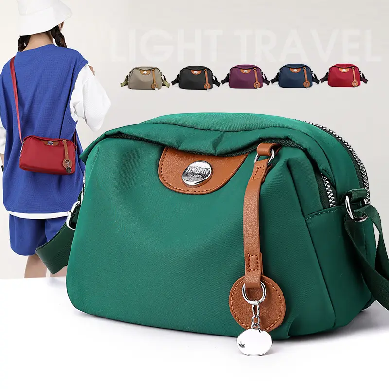 Purple Nylon Shoulder Crossbody Bag for Women - Image 7