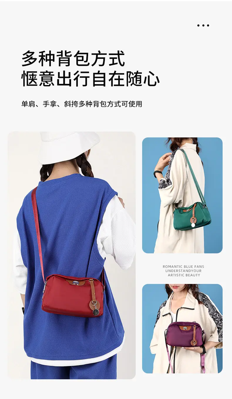 Purple Nylon Shoulder Crossbody Bag for Women — feature 14