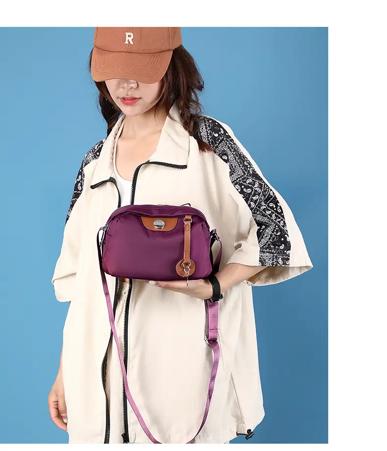 Purple Nylon Shoulder Crossbody Bag for Women — feature 20