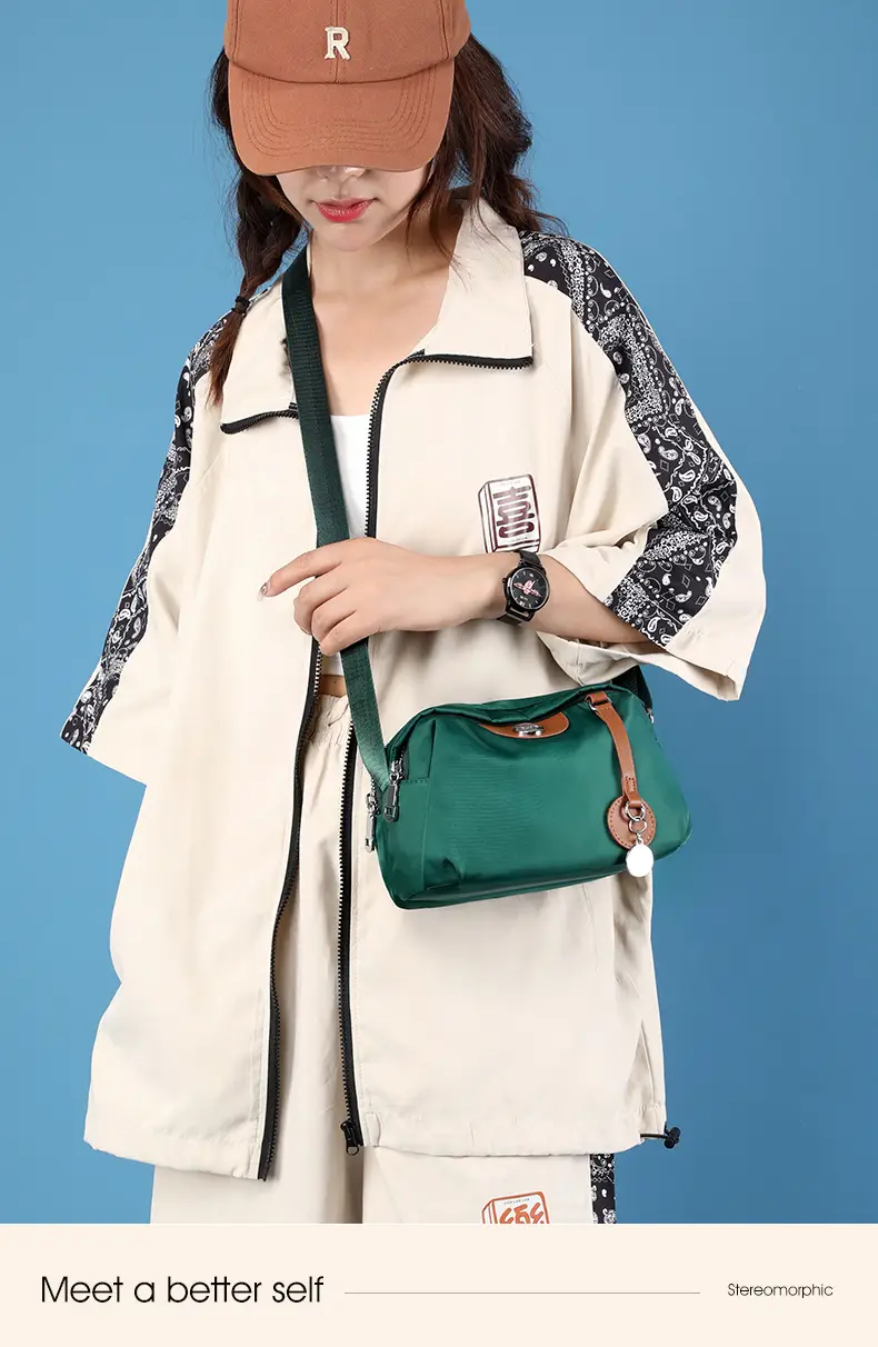 Purple Nylon Shoulder Crossbody Bag for Women — feature 3