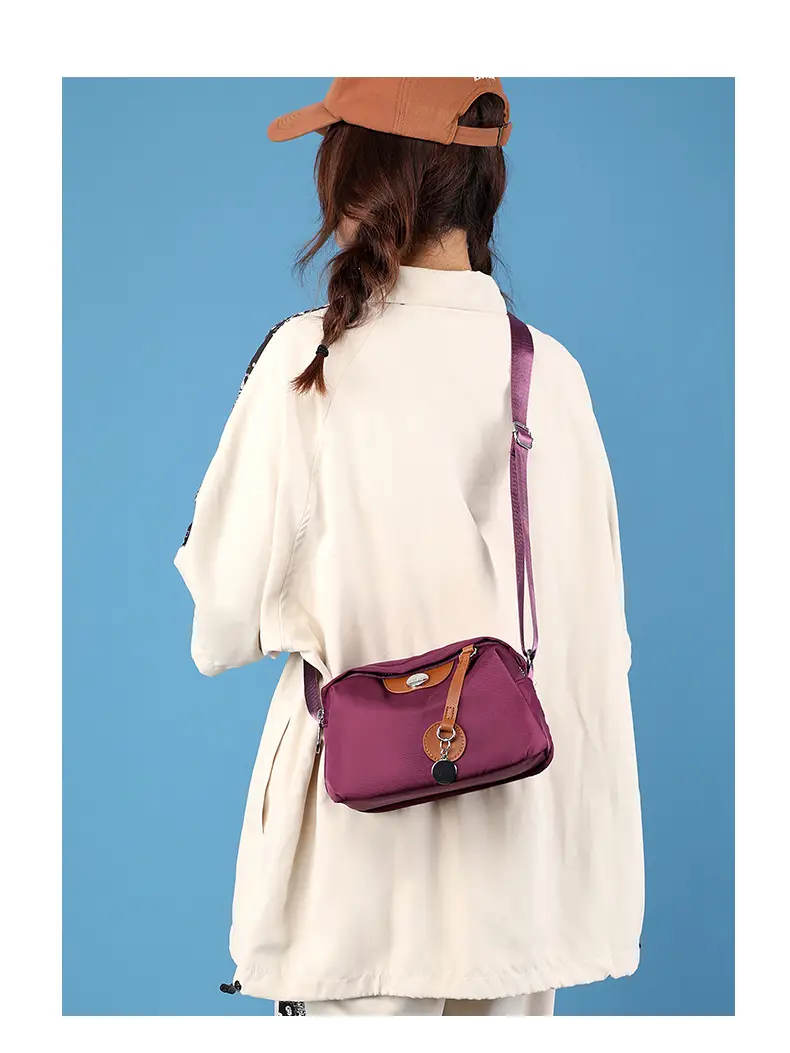Purple Nylon Shoulder Crossbody Bag for Women — feature 5