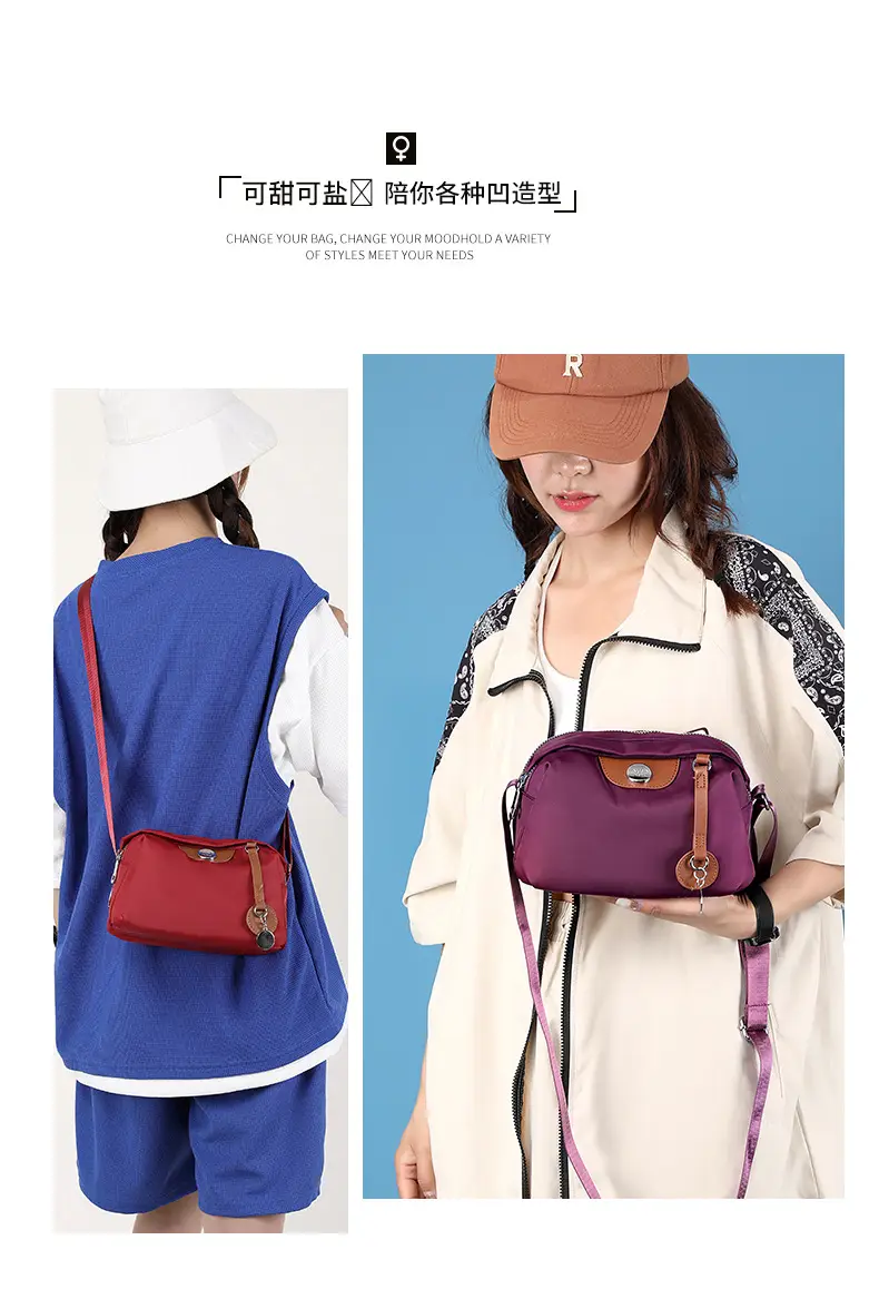 Purple Nylon Shoulder Crossbody Bag for Women — feature 6