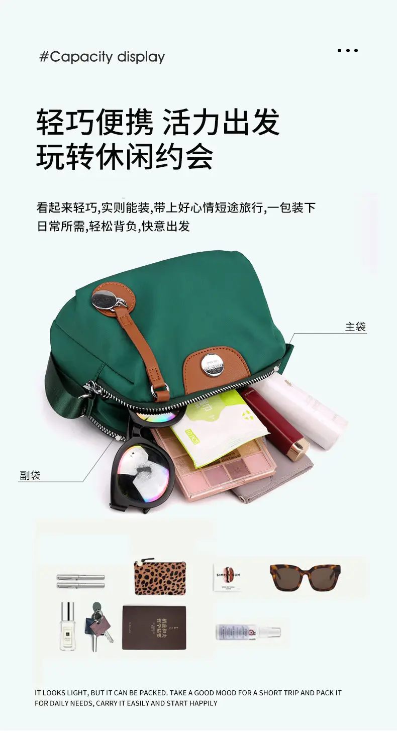 Purple Nylon Shoulder Crossbody Bag for Women — feature 9
