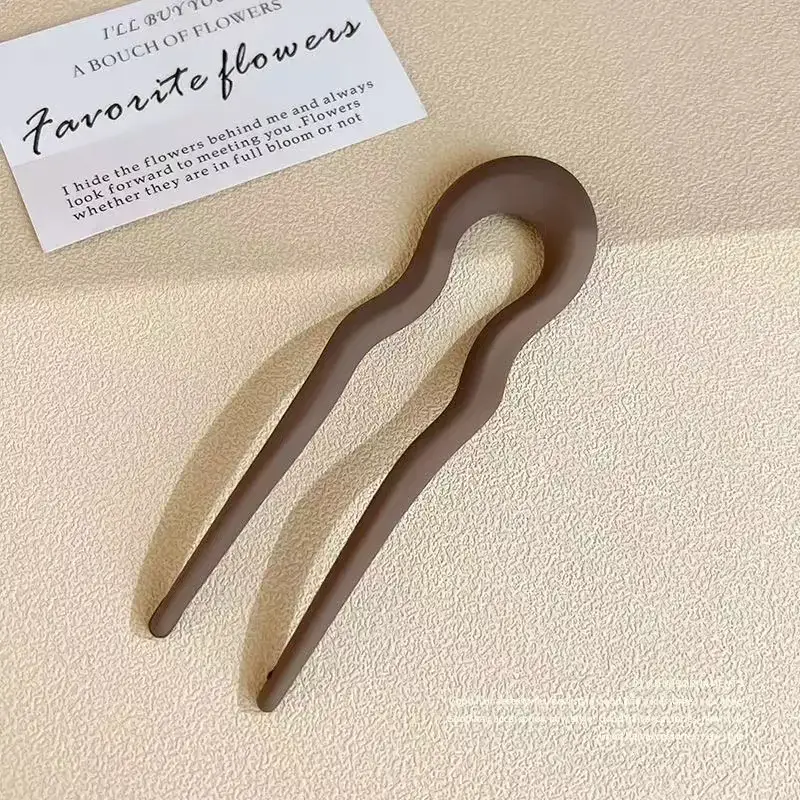 [Frosted khakis] U-shaped wave hairpin