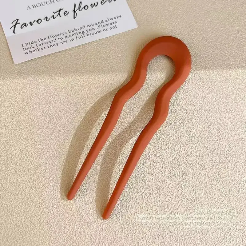 [frosted orange] U-shaped wave hairpin