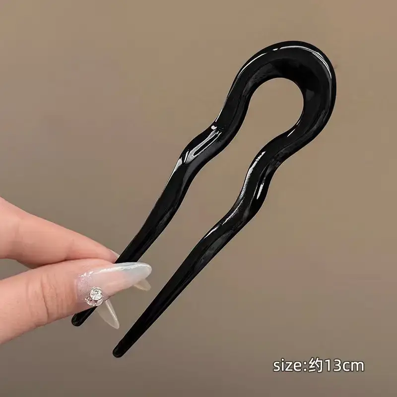 [Jelly Black] U-shaped wave hairpin