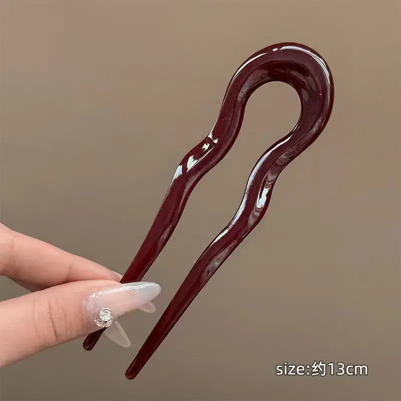 [Retro Red] U-shaped wave hairpin