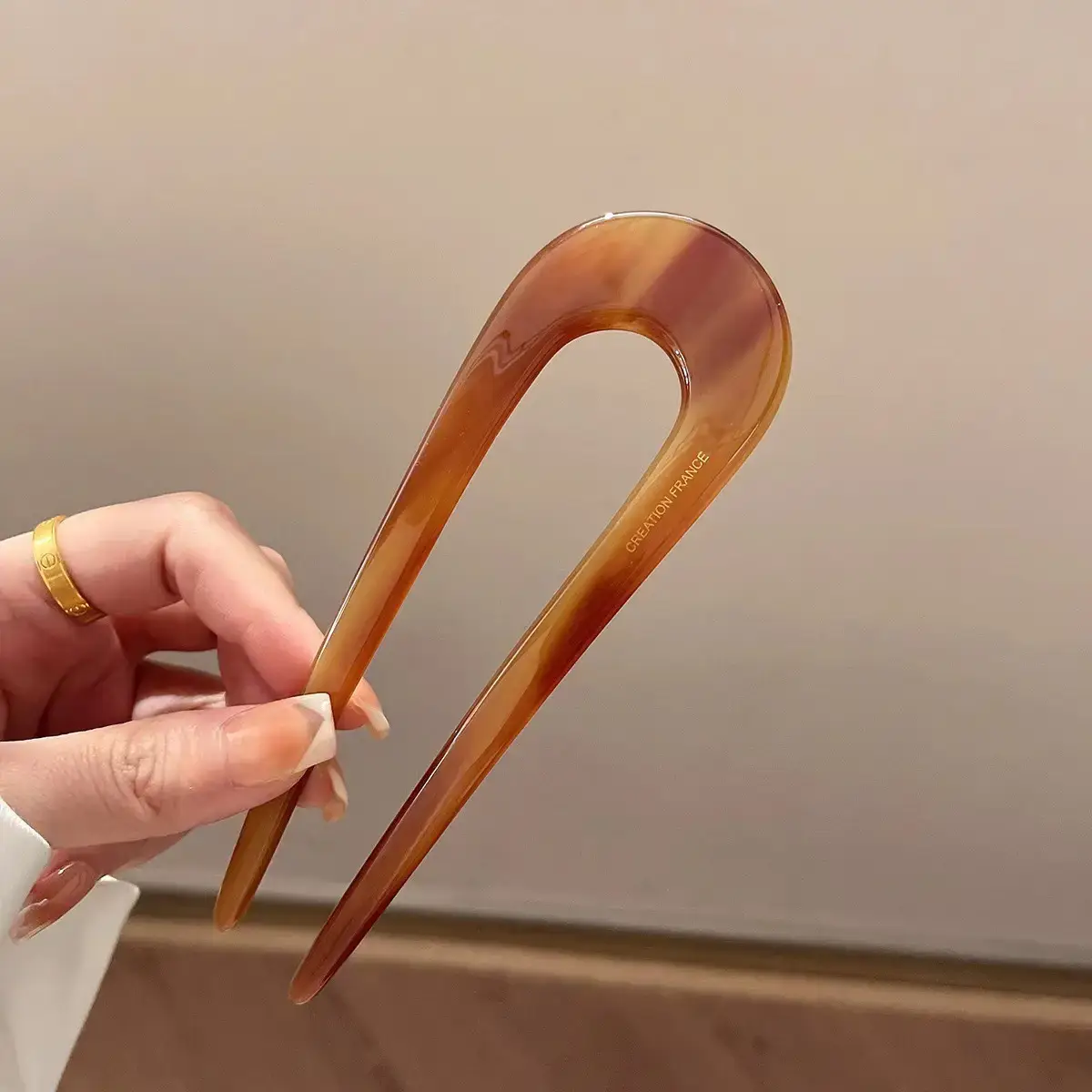 U-Shaped Hairpin Women Antique Pink New Style - Image 2