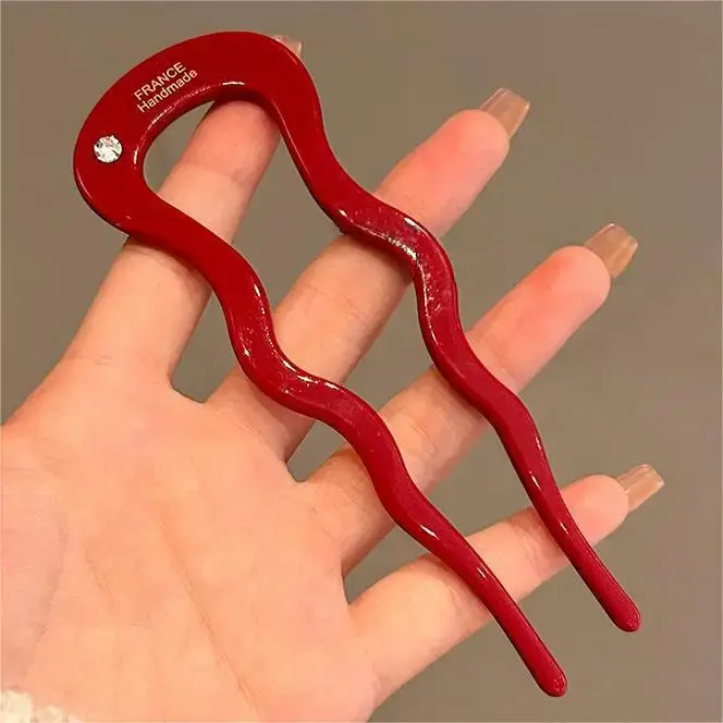 U-Shaped Hairpin Women Antique Pink New Style - Image 20