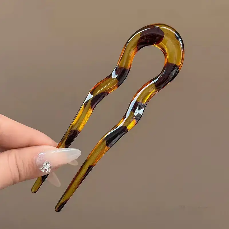 U-Shaped Hairpin Women Antique Pink New Style - Image 33