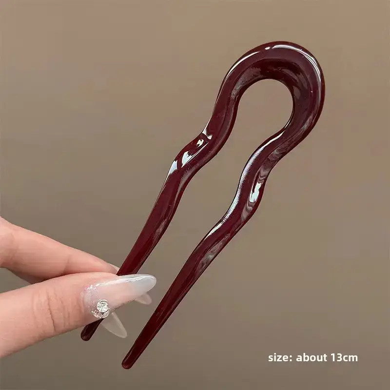 U-Shaped Hairpin Women Antique Pink New Style - Image 34